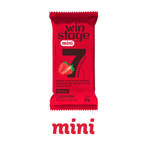 Barra Proteica WinStage MINI Morango - Caixa 12 Unid.
