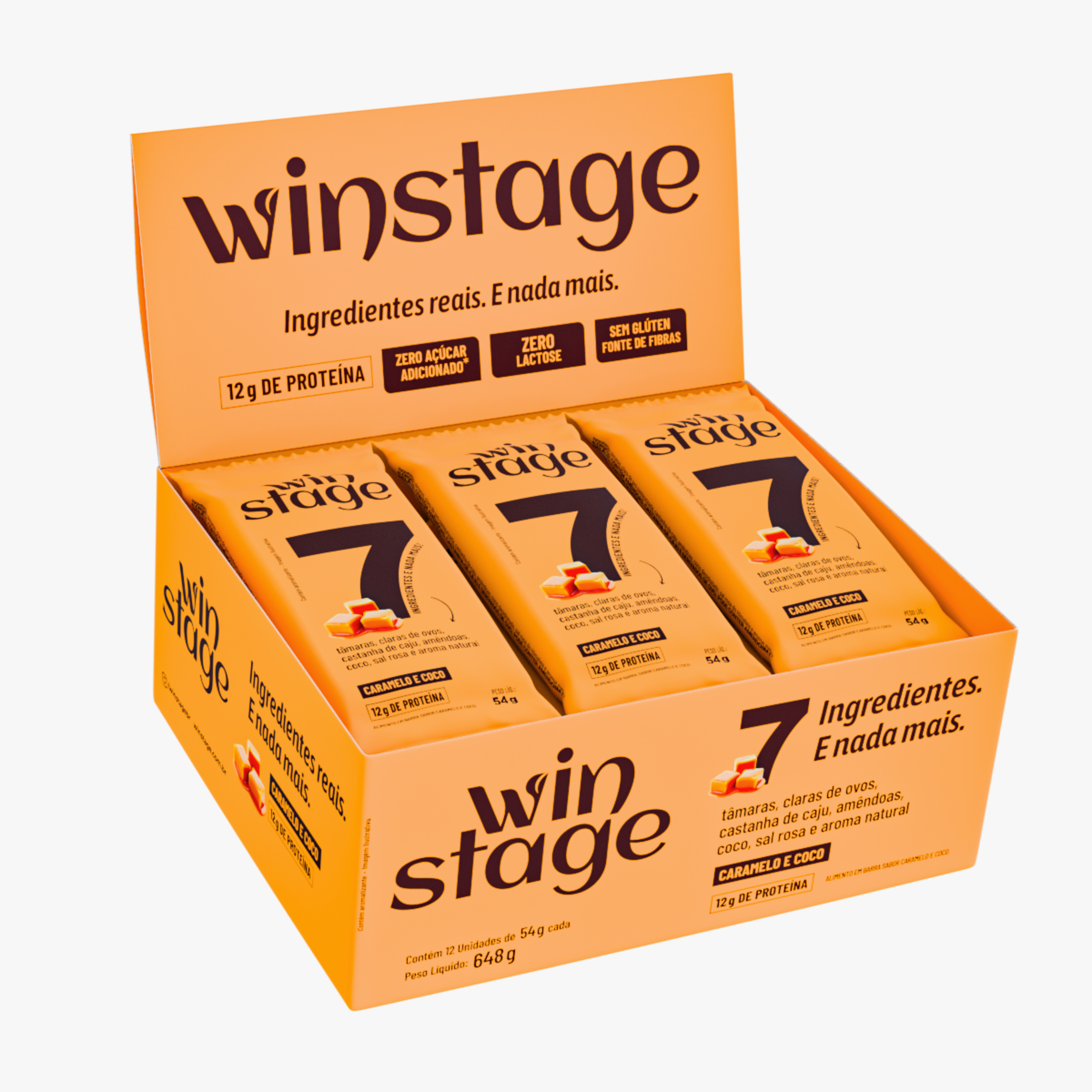 Barra Proteica Caramelo e Coco - Caixa 12 Unid.