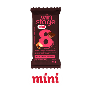 Barra Proteica WinStage MINI Chocolate com Amêndoas - Caixa 12 Unid.